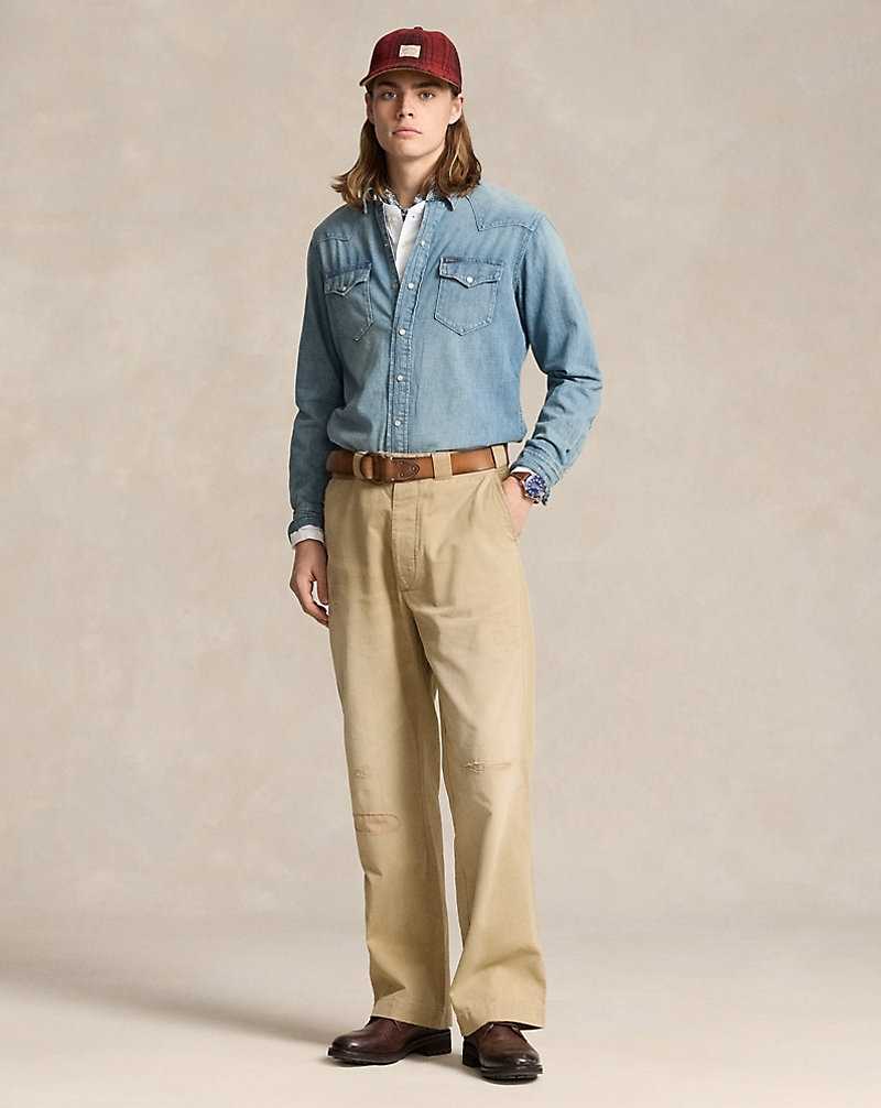 Camisas Ralph Lauren Slub Denim Western Hombre RL Western | FWUYJME-50 - vista 3