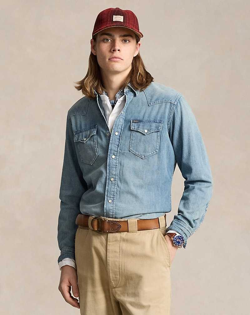 Camisas Ralph Lauren Slub Denim Western Hombre RL Western | FWUYJME-50 - vista 1