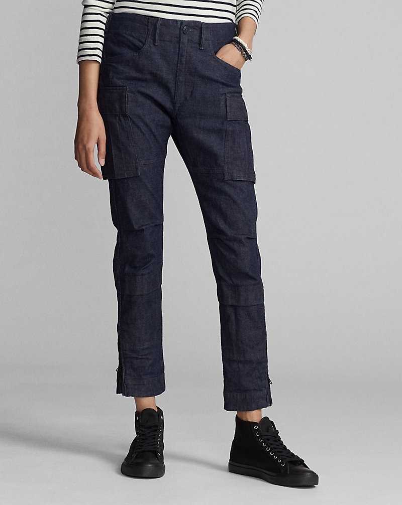 Camisas Ralph Lauren Stretch Skinny Denim Cargo Mujer Azules | TLNSMZK-03 - vista 3