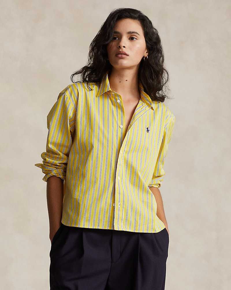 Camisas Ralph Lauren Striped Cotton Mujer Azules | IPYNBKL-54 - vista 1
