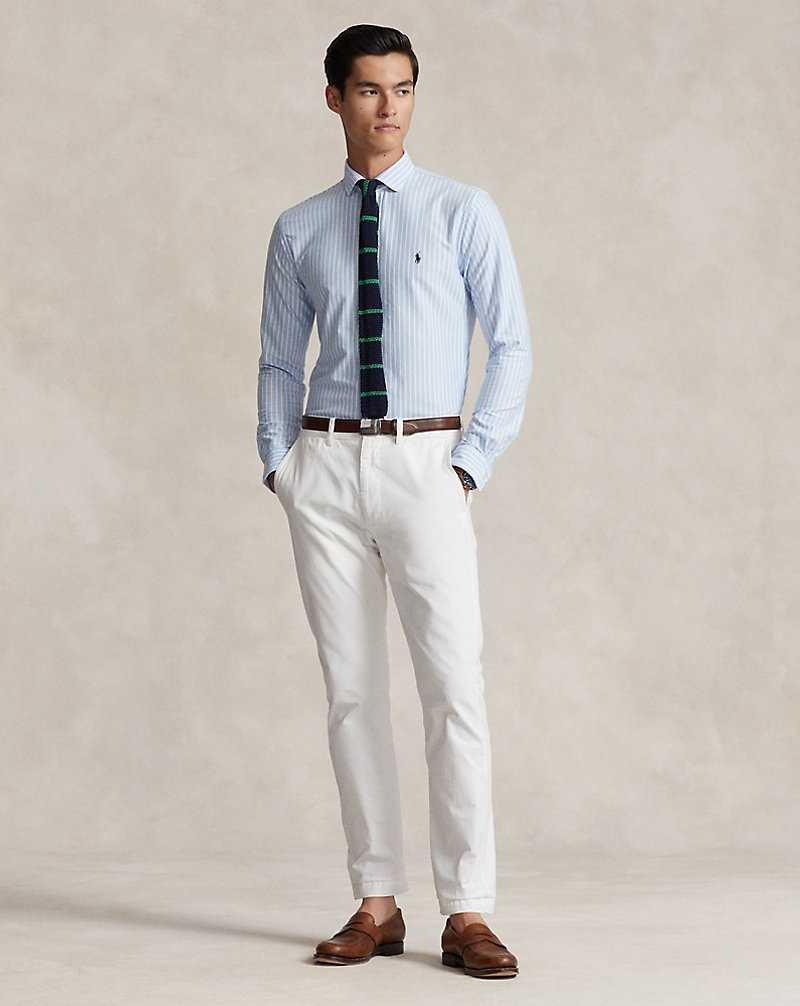 Camisas Ralph Lauren Striped Jersey Hombre Office Blue/White | TGOYVXF-34 - vista 3