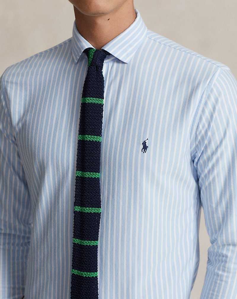 Camisas Ralph Lauren Striped Jersey Hombre Office Blue/White | TGOYVXF-34 - vista 5