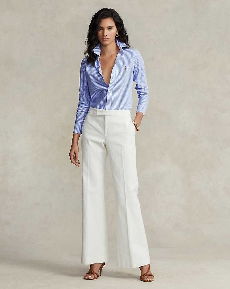 Camisas Ralph Lauren Striped Knit Oxford Mujer Azules Rayas | OKNSMYZ-05 - vista 3