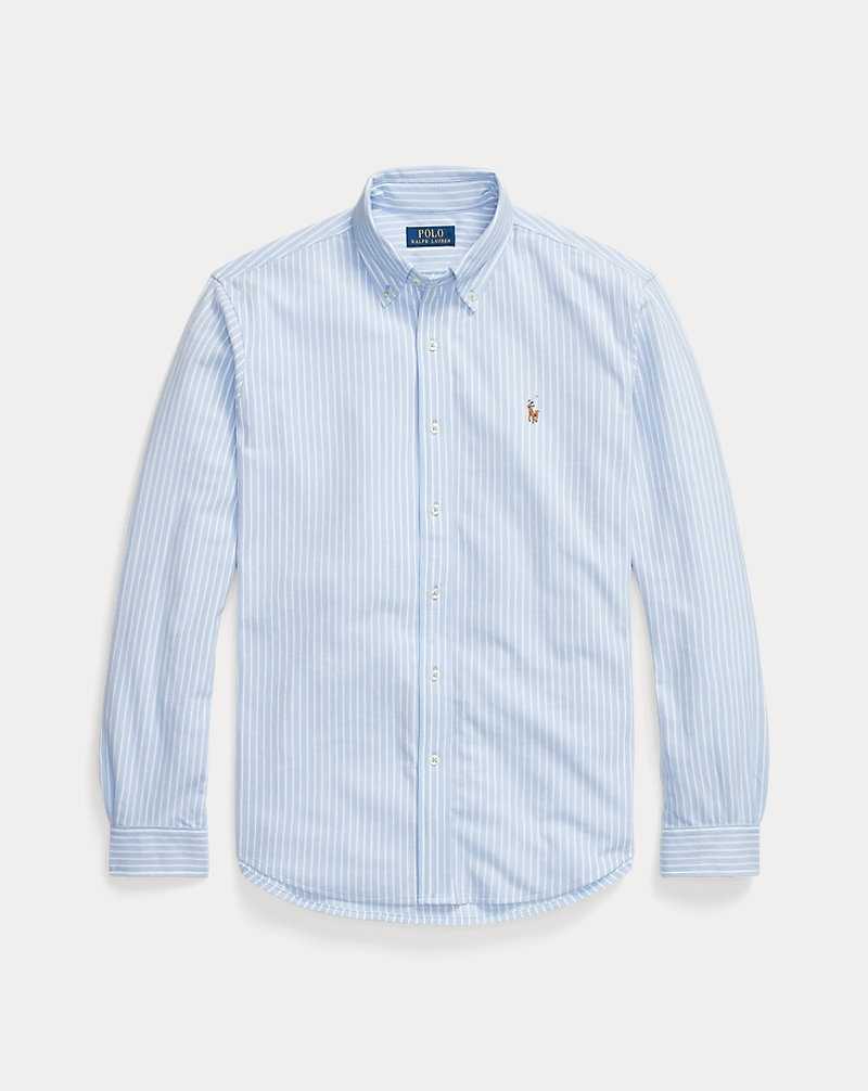 Camisas Ralph Lauren Striped Knit Oxford Hombre Dress Shirt Blue/White | OYECUKS-42 - vista 2