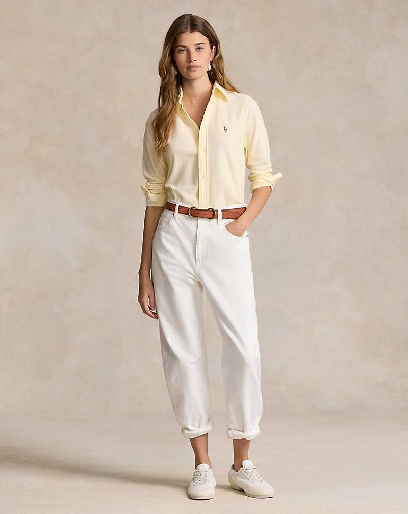 Camisas Ralph Lauren Striped Oxford Cotton Mujer Wicket Yellow/White | UDHTPZI-65 - vista 3