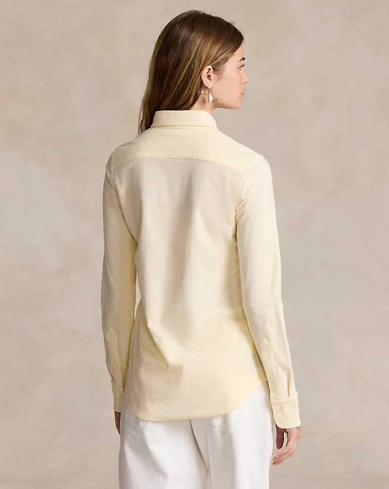 Camisas Ralph Lauren Striped Oxford Cotton Mujer Wicket Yellow/White | UDHTPZI-65 - vista 4