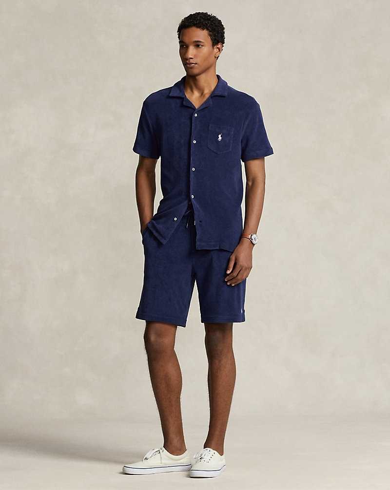 Camisas Ralph Lauren Terry Camp Hombre Azul Marino | HMNRFQE-24 - vista 3