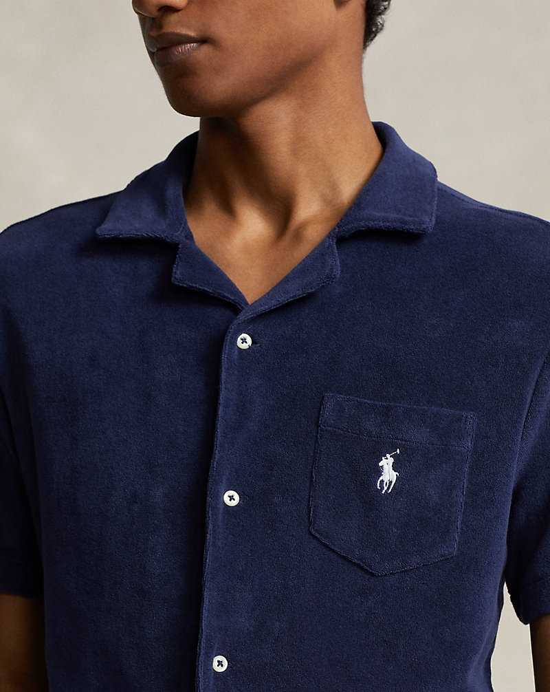 Camisas Ralph Lauren Terry Camp Hombre Azul Marino | HMNRFQE-24 - vista 5