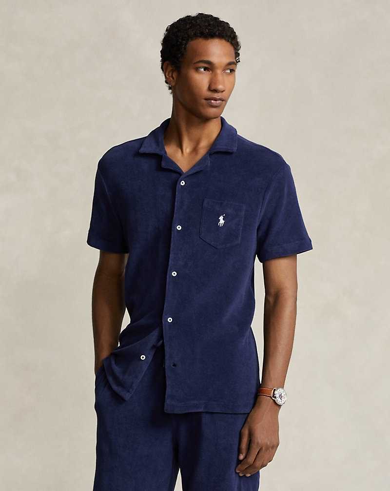 Camisas Ralph Lauren Terry Camp Hombre Azul Marino | HMNRFQE-24 - vista 1