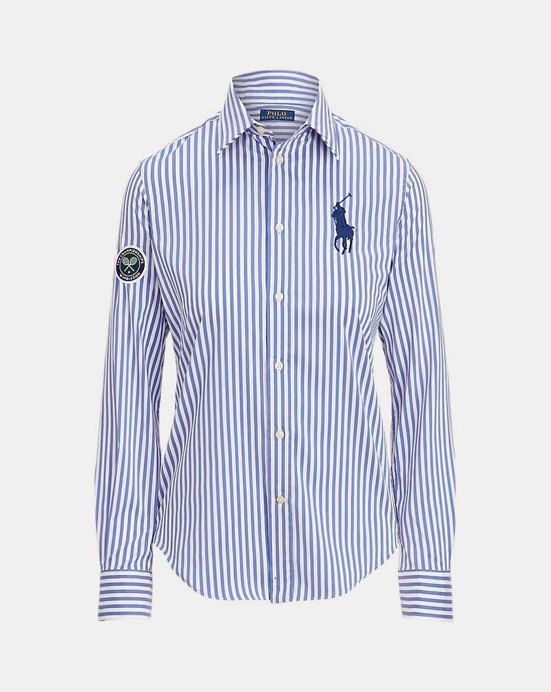 Camisas Ralph Lauren Wimbledon Classic Fit Umpire Mujer 5035 Blue/White | FQNIPZJ-09 - vista 2