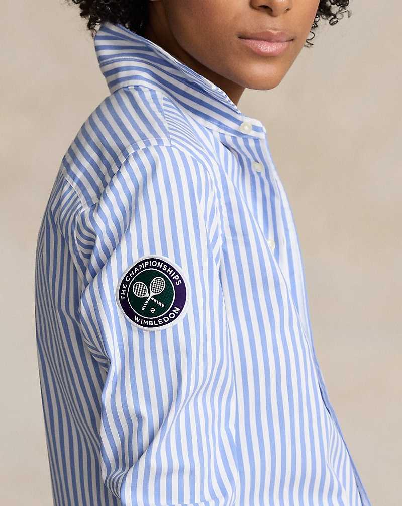 Camisas Ralph Lauren Wimbledon Classic Fit Umpire Mujer 5035 Blue/White | FQNIPZJ-09 - vista 5