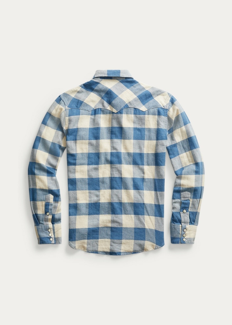 Camisas informales y Camisas Vestir Slim Fit Plaid Twill Western Shirt Hombre Creme | FKJB65847 - vista 2
