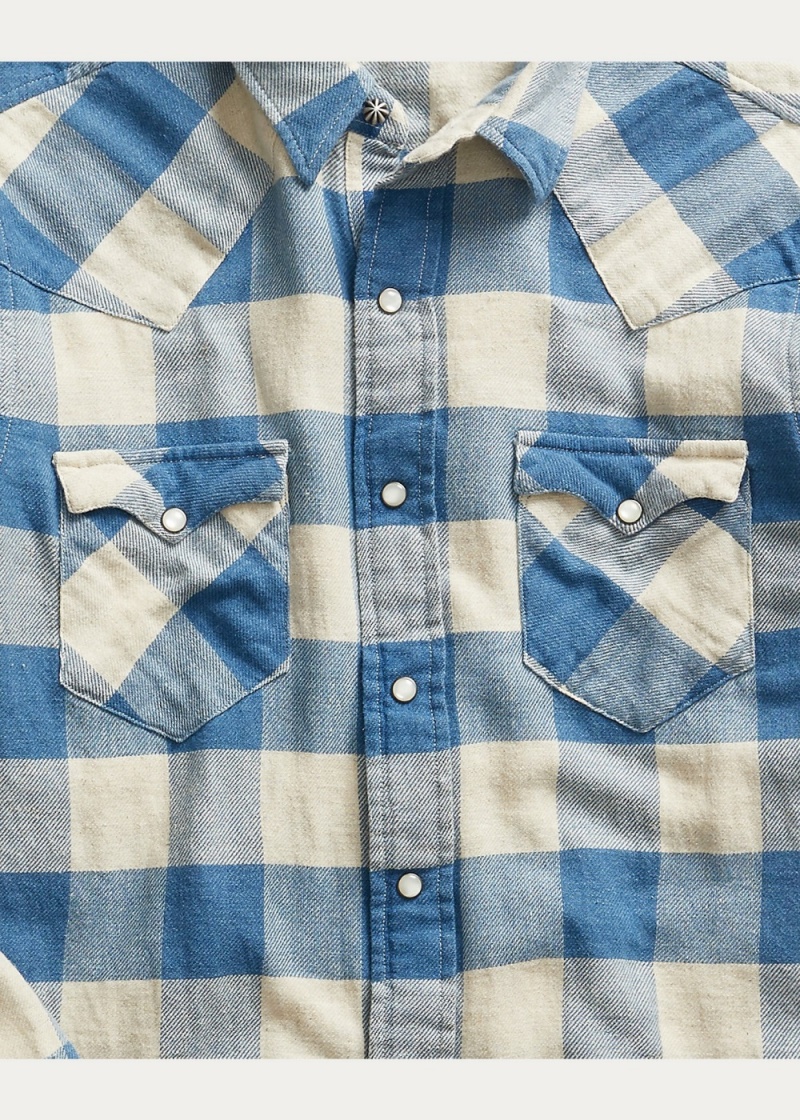 Camisas informales y Camisas Vestir Slim Fit Plaid Twill Western Shirt Hombre Creme | FKJB65847 - vista 3