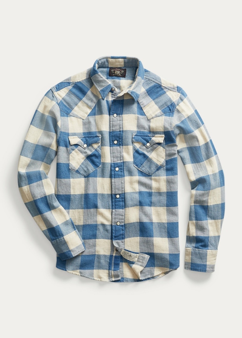 Camisas informales y Camisas Vestir Slim Fit Plaid Twill Western Shirt Hombre Creme | FKJB65847 - vista 1
