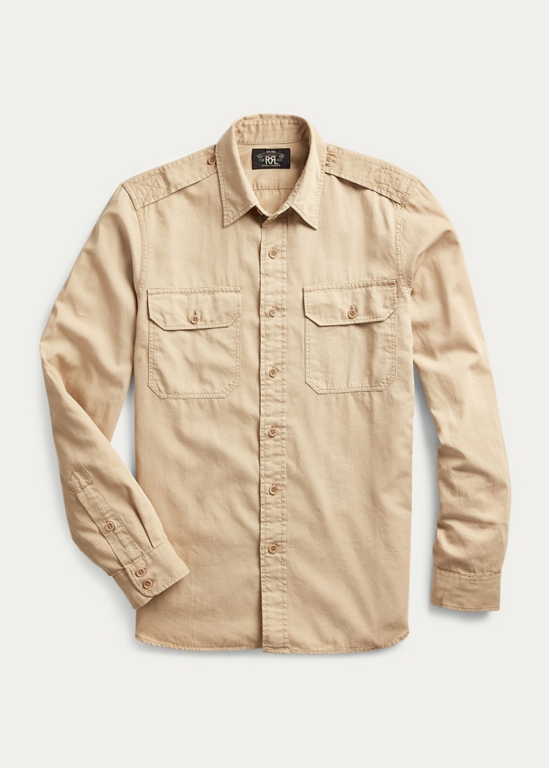 Camisas informales y Camisas Vestir Slim Fit Garment-Dyed Twill Shirt Hombre Kaki | AVRF67803 - vista 1