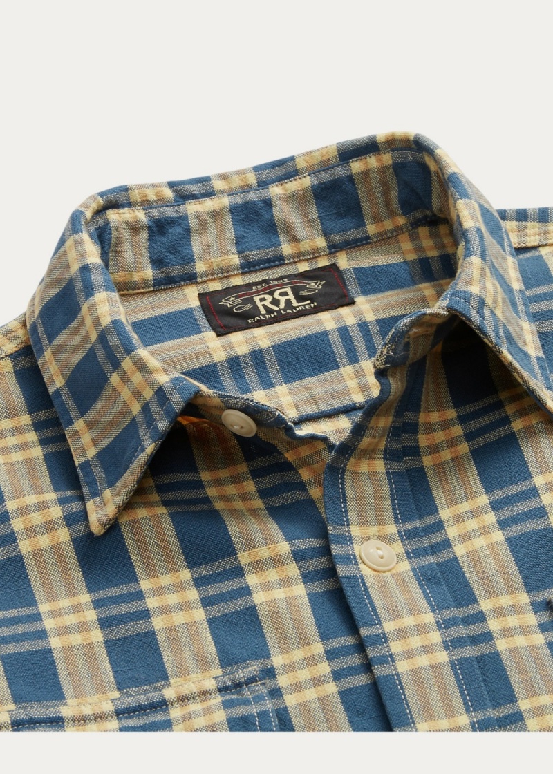 Camisas informales y Camisas Vestir Plaid Woven Workshirt Hombre Amarillos | HIVE96247 - vista 5
