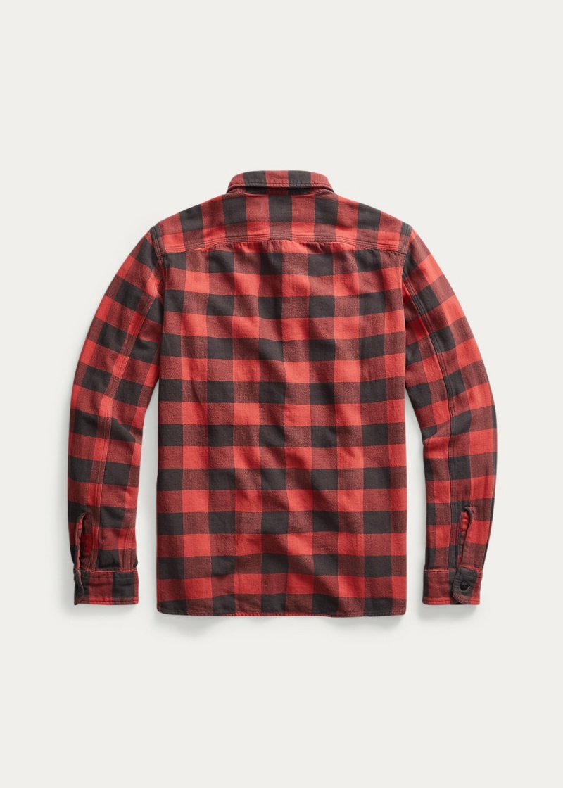 Camisas informales y Camisas Vestir Plaid Twill Workshirt Hombre Negros | MHTB78290 - vista 2