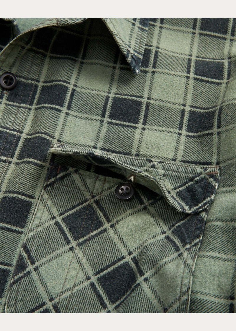 Camisas informales y Camisas Vestir Plaid-Print Chamois Workshirt Hombre Negros | FUBS64253 - vista 2
