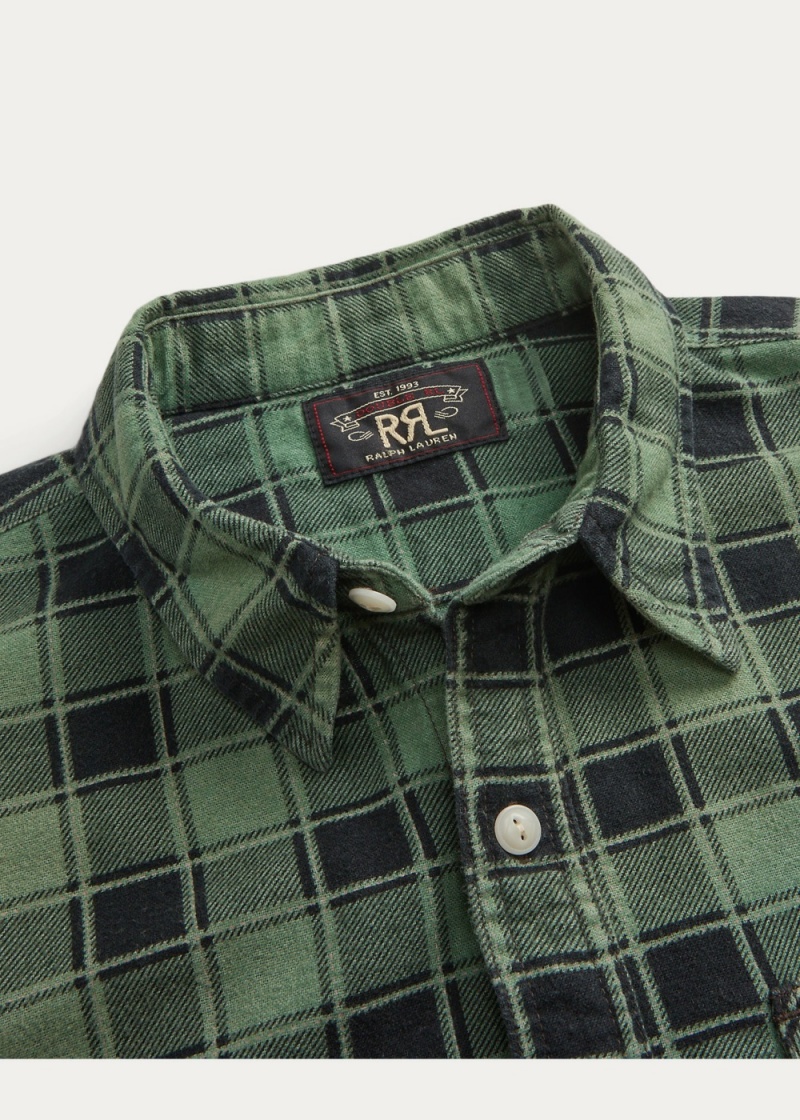 Camisas informales y Camisas Vestir Plaid-Print Chamois Workshirt Hombre Negros | FUBS64253 - vista 3