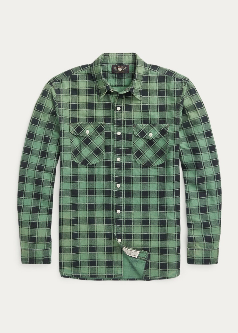 Camisas informales y Camisas Vestir Plaid-Print Chamois Workshirt Hombre Negros | FUBS64253 - vista 1
