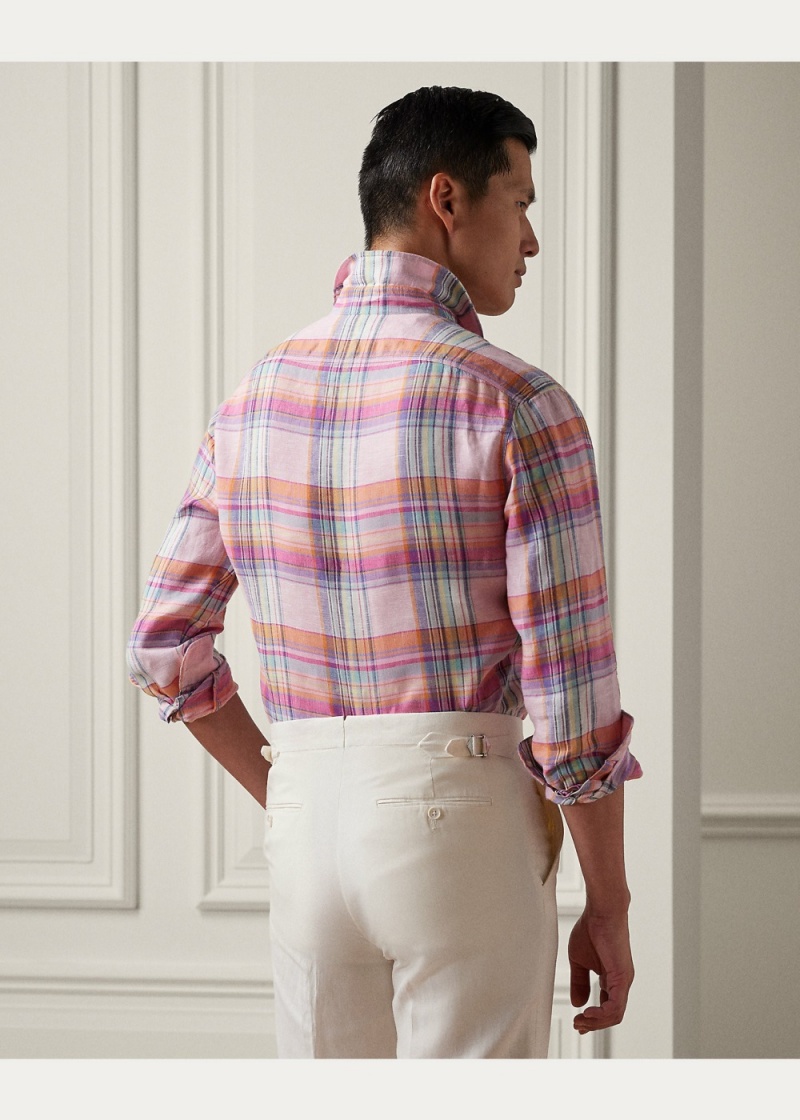 Camisas informales y Camisas Vestir Plaid Linen Shirt Hombre Multicolor | PMXN53216 - vista 6