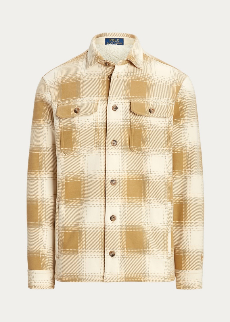 Camisas informales y Camisas Vestir Plaid Fleece Shirt Jackets Hombre Marrom | XCYH96458 - vista 4
