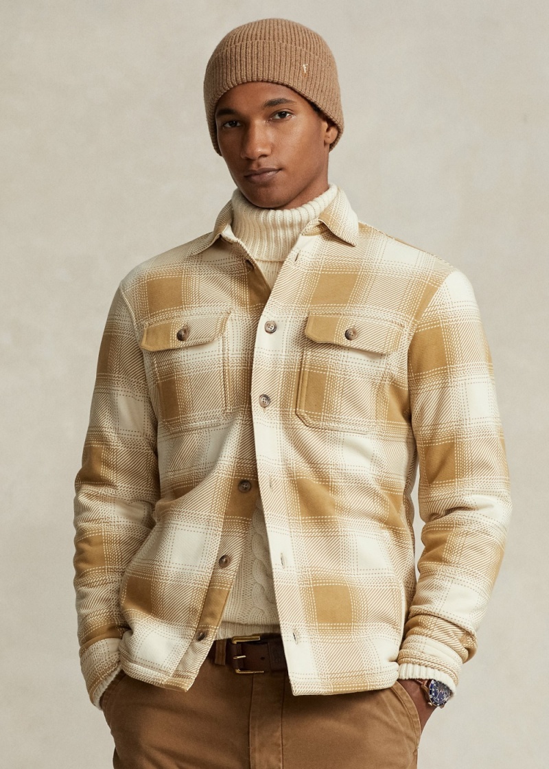 Camisas informales y Camisas Vestir Plaid Fleece Shirt Jackets Hombre Marrom | XCYH96458 - vista 1