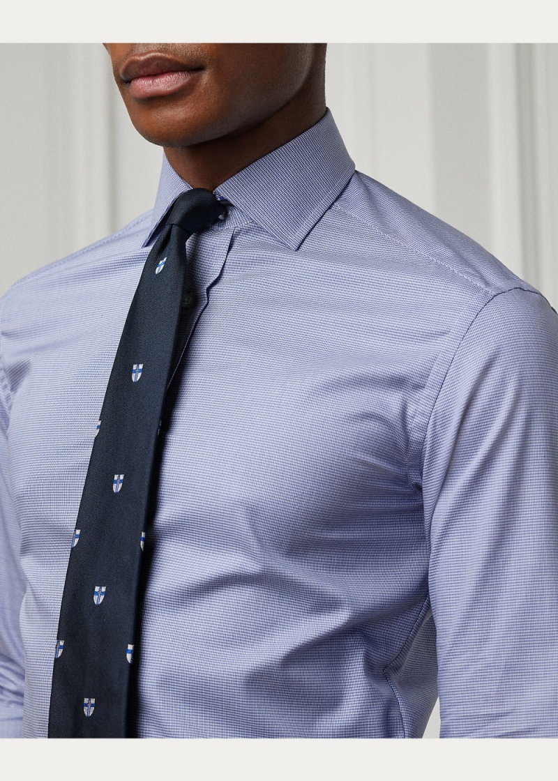 Camisas informales y Camisas Vestir Mini-Houndstooth Shirt Hombre Azules | SHPQ08542 - vista 2