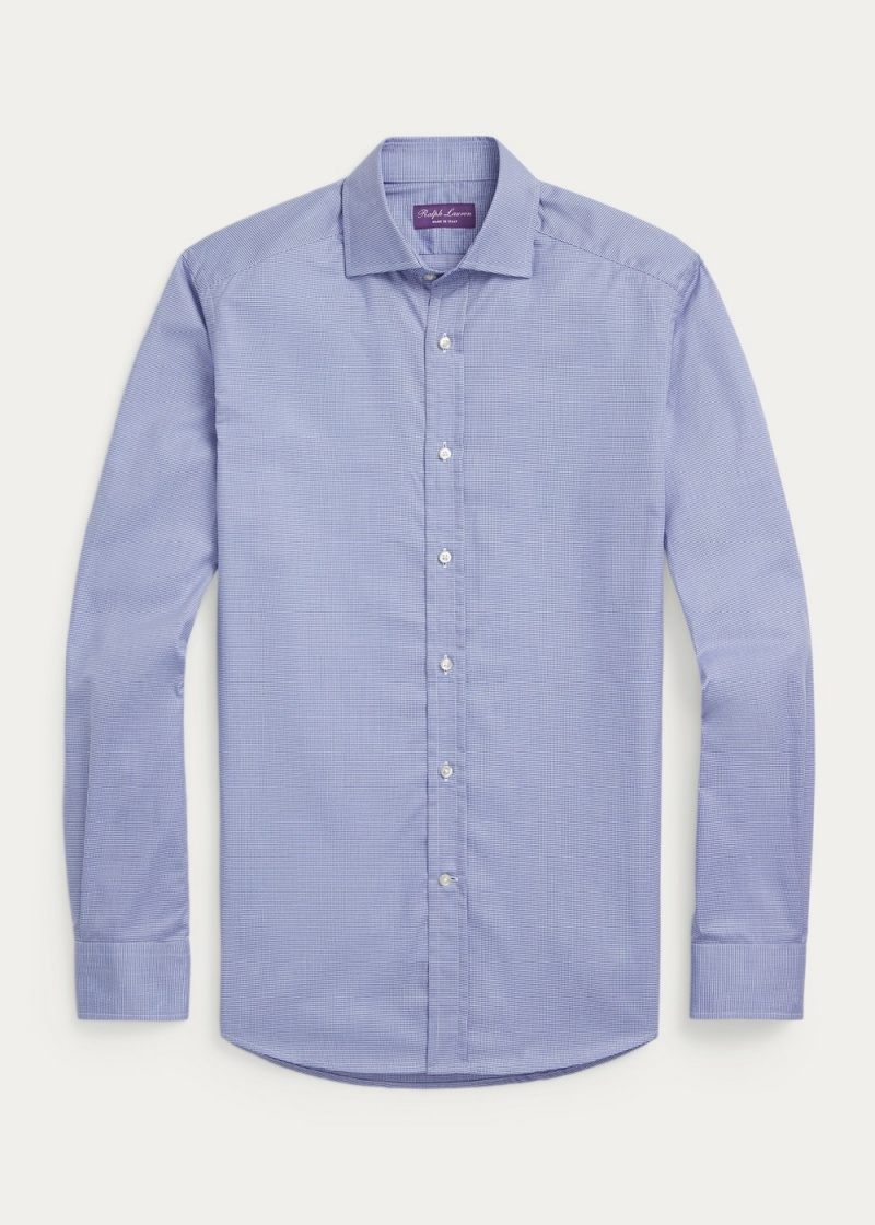 Camisas informales y Camisas Vestir Mini-Houndstooth Shirt Hombre Azules | SHPQ08542 - vista 4