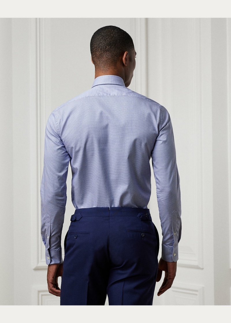 Camisas informales y Camisas Vestir Mini-Houndstooth Shirt Hombre Azules | SHPQ08542 - vista 6