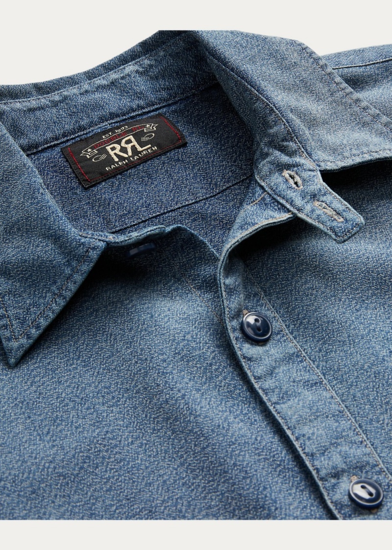 Camisas informales y Camisas Vestir Indigo Woven Workshirt Hombre Azules | EXOR95213 - vista 5