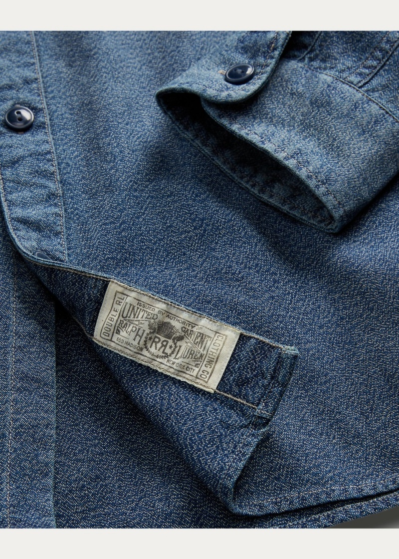 Camisas informales y Camisas Vestir Indigo Woven Workshirt Hombre Azules | EXOR95213 - vista 6