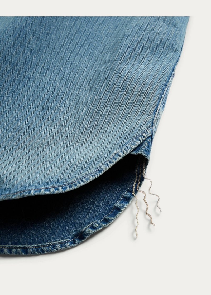 Camisas informales y Camisas Vestir Indigo Herringbone Twill Workshirt Hombre Azules | DYOG92075 - vista 2