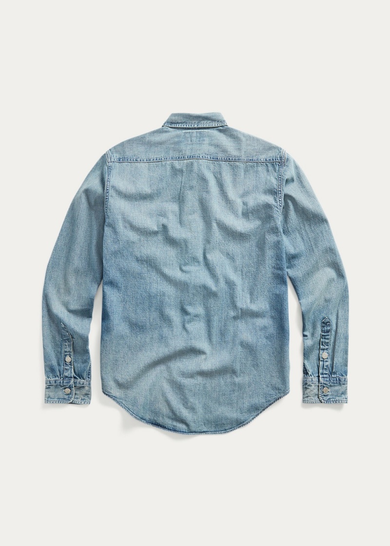 Camisas informales y Camisas Vestir Indigo Denim Workshirt Hombre Azules | AIYZ52069 - vista 4