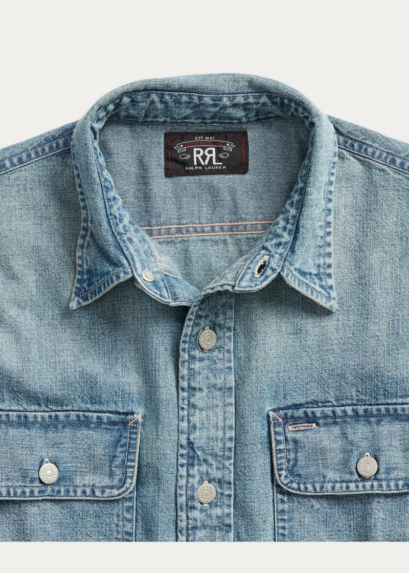 Camisas informales y Camisas Vestir Indigo Denim Workshirt Hombre Azules | AIYZ52069 - vista 5