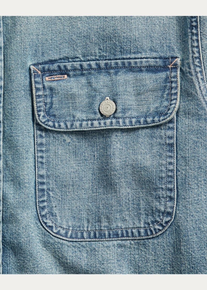 Camisas informales y Camisas Vestir Indigo Denim Workshirt Hombre Azules | AIYZ52069 - vista 6