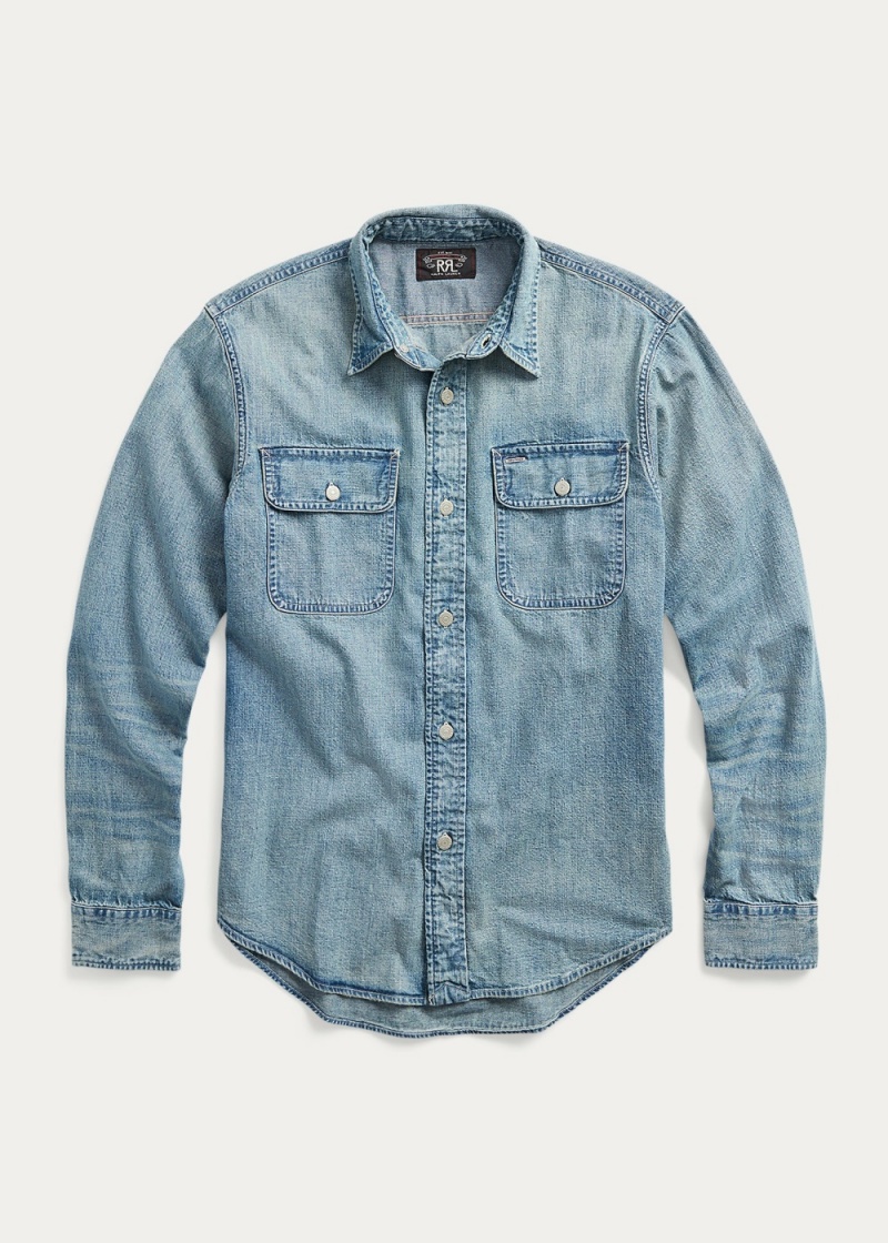 Camisas informales y Camisas Vestir Indigo Denim Workshirt Hombre Azules | AIYZ52069 - vista 1