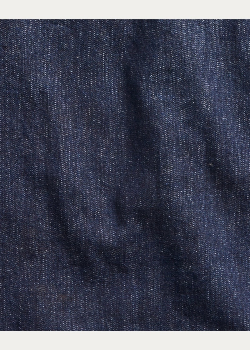 Camisas informales y Camisas Vestir Indigo Algodon-Linen Denim Workshirt Hombre Azules | RNIV06591 - vista 3