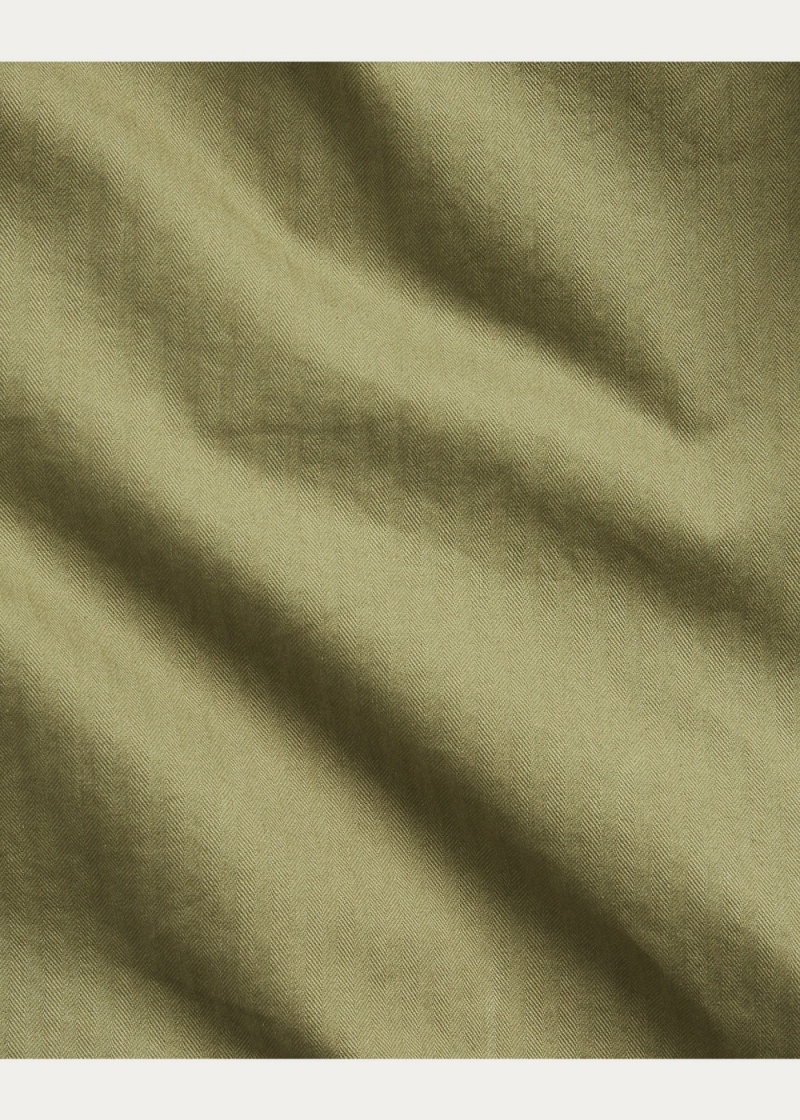 Camisas informales y Camisas Vestir Herringbone Twill Shirt Hombre Verde Oliva | XWHB92615 - vista 2
