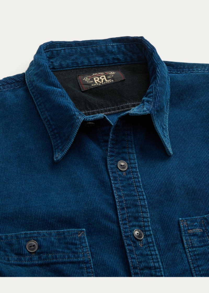 Camisas informales y Camisas Vestir Corduroy Workshirt Hombre Azules | QNYH74916 - vista 3