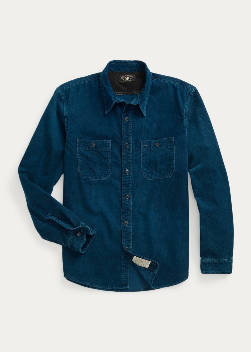 Camisas informales y Camisas Vestir Corduroy Workshirt Hombre Azules | QNYH74916 - vista 1