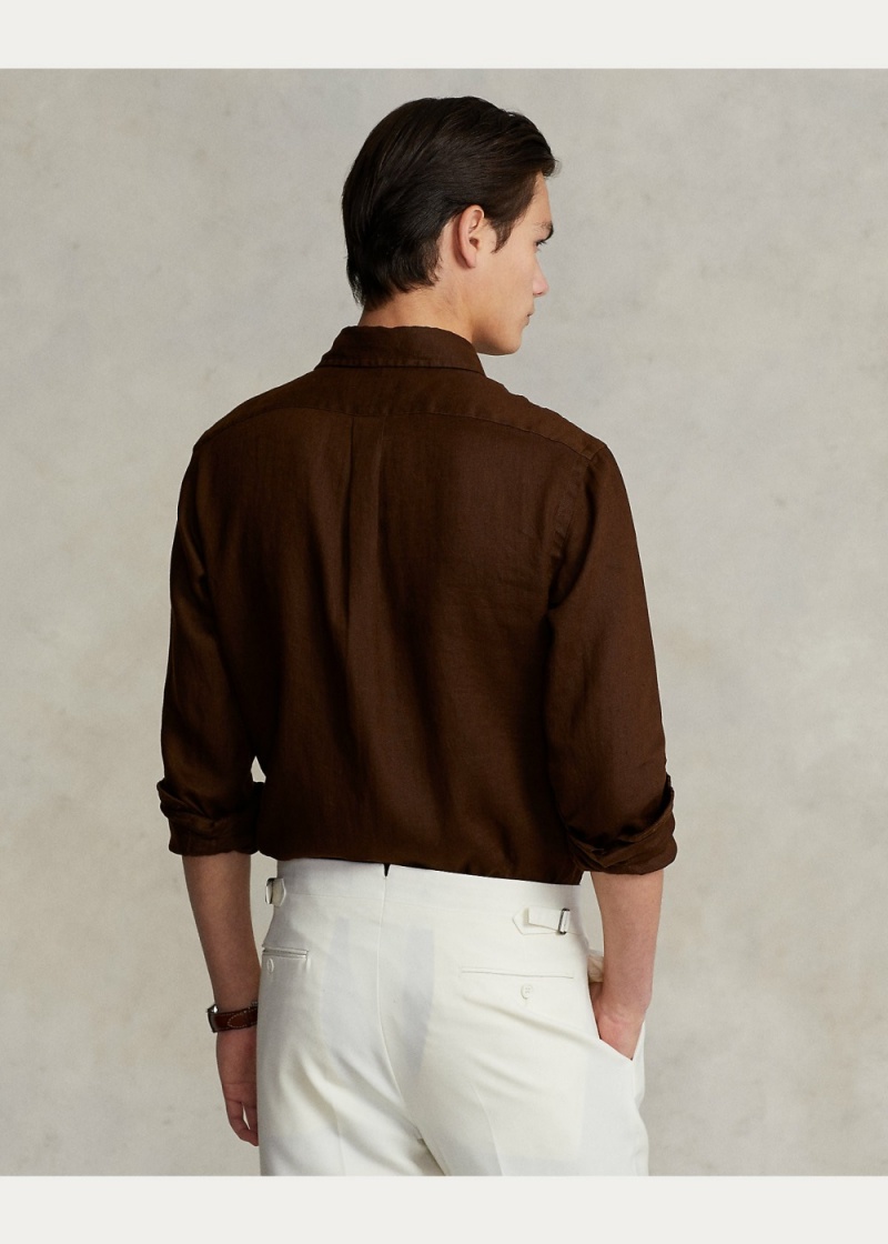 Camisas informales y Camisas Vestir Classic Fit Linen Shirt Hombre Marrom | KOQE18756 - vista 2