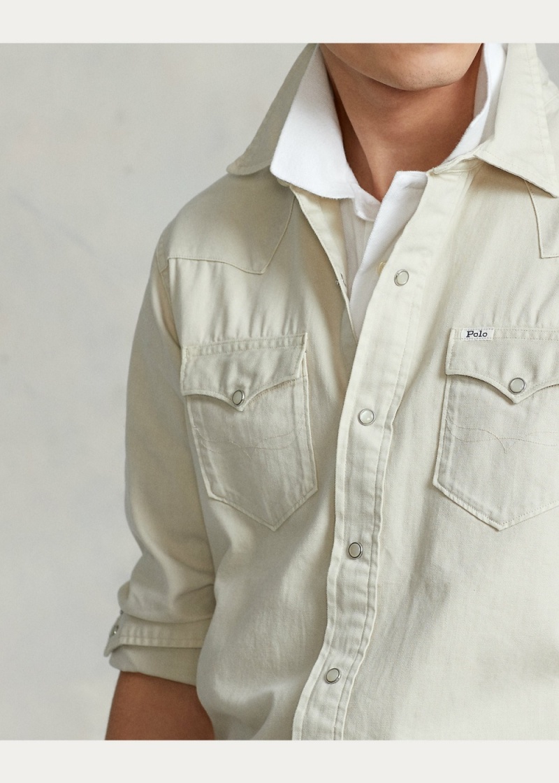 Camisas informales y Camisas Vestir Classic Fit Denim Western Shirt Hombre Marrom | ZQSC30742 - vista 2