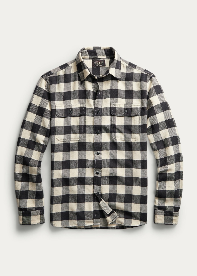 Camisas informales y Camisas Vestir Buffalo Check Twill Workshirt Hombre Creme | RNUX91240 - vista 1