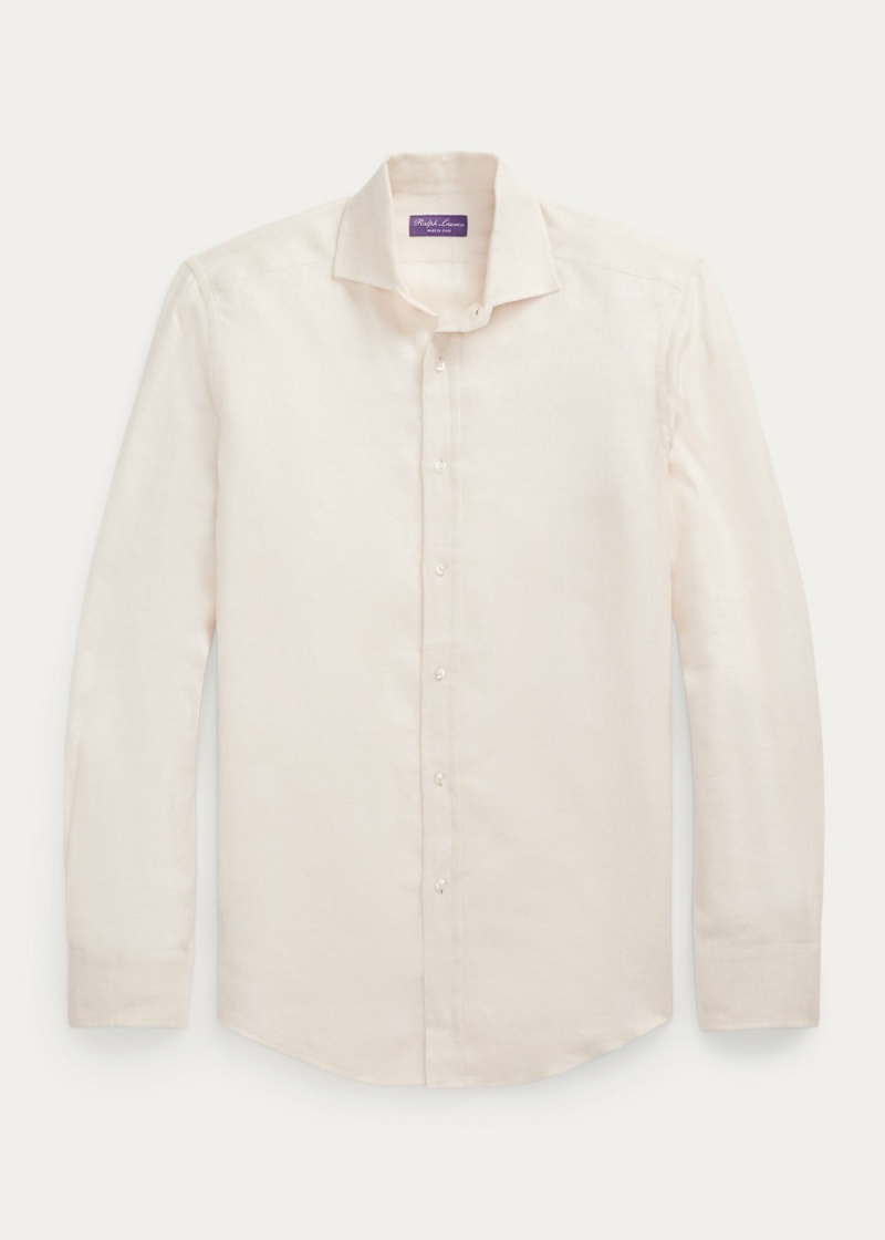 Camisas informales y Camisas Vestir Brushed Linen Twill Shirt Hombre Creme | VNYJ86715 - vista 3