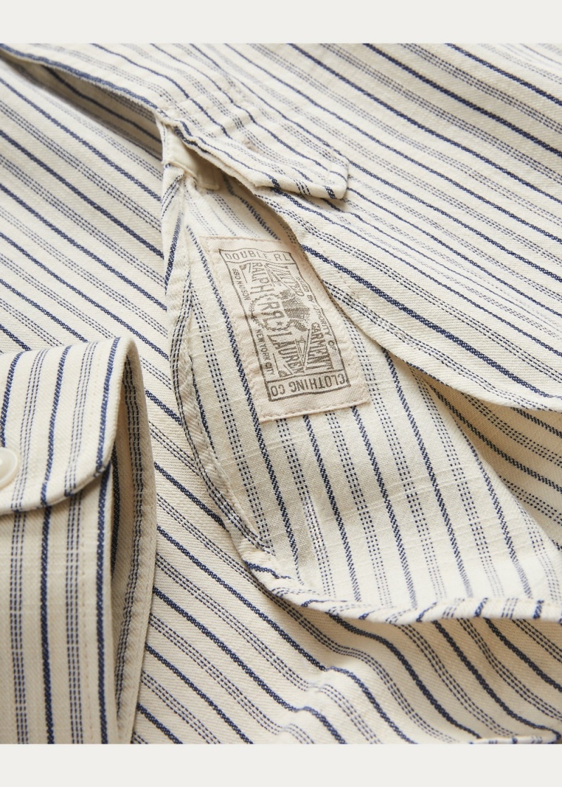 Camisas informales y Camisas Vestir A Rayas Twill Workshirt Hombre Azules | RBMW65098 - vista 5