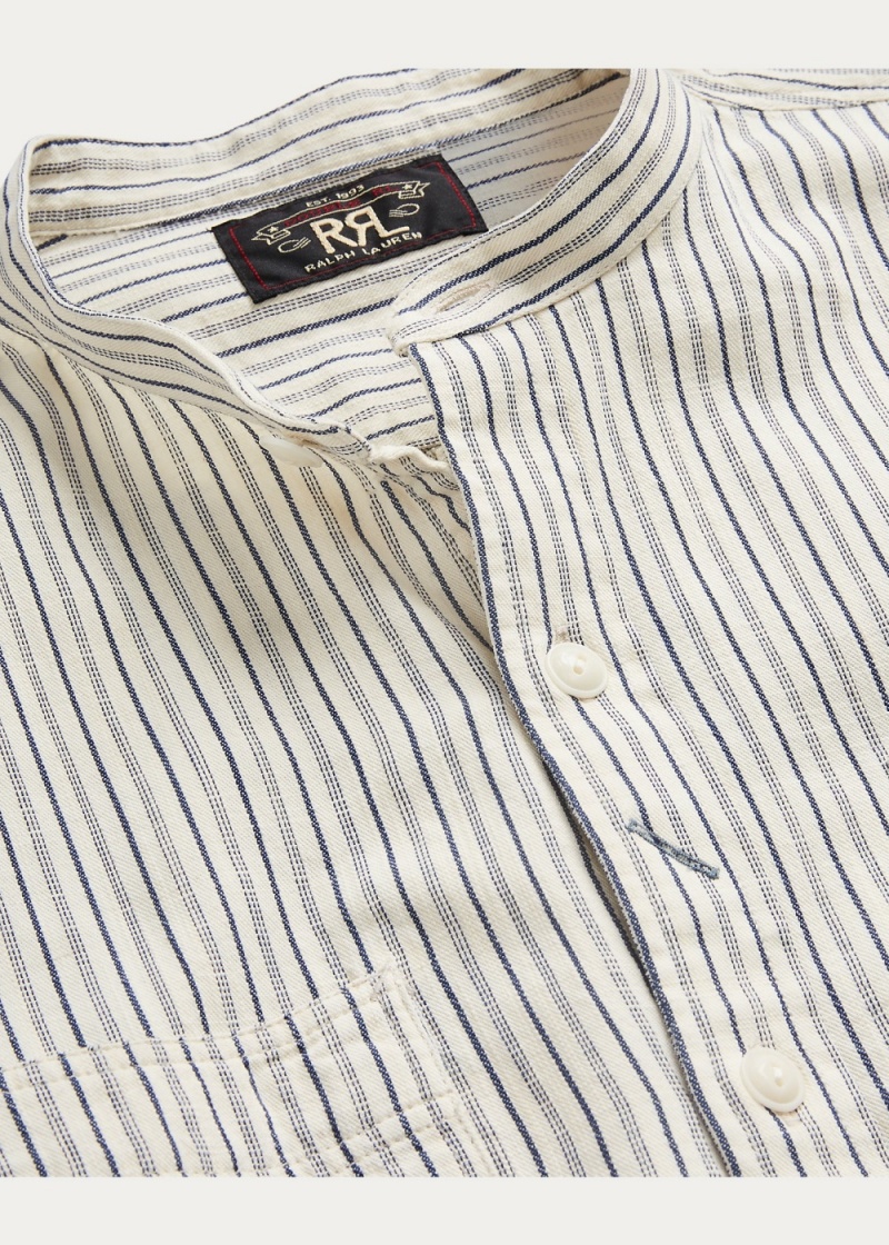 Camisas informales y Camisas Vestir A Rayas Twill Workshirt Hombre Azules | RBMW65098 - vista 6