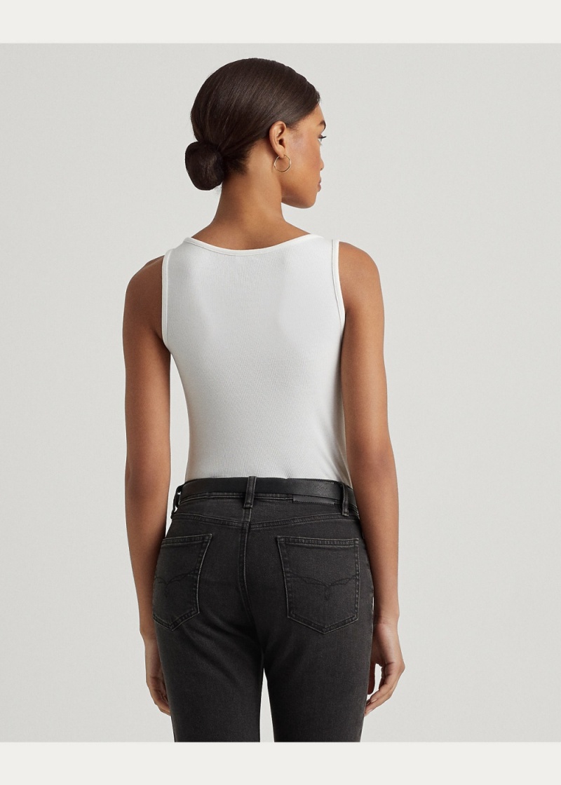 Camiseta Algodon-Blend Tank Top Mujer Blancos | FWSQ41520 - vista 3