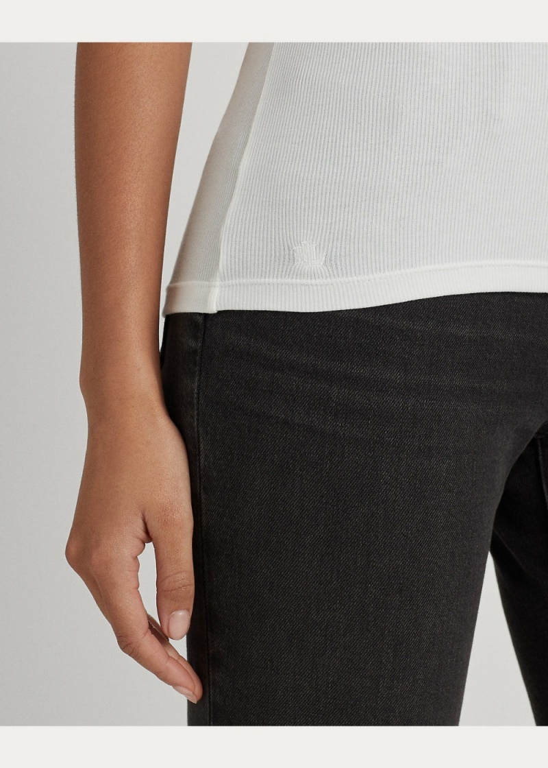 Camiseta Algodon-Blend Tank Top Mujer Blancos | FWSQ41520 - vista 4