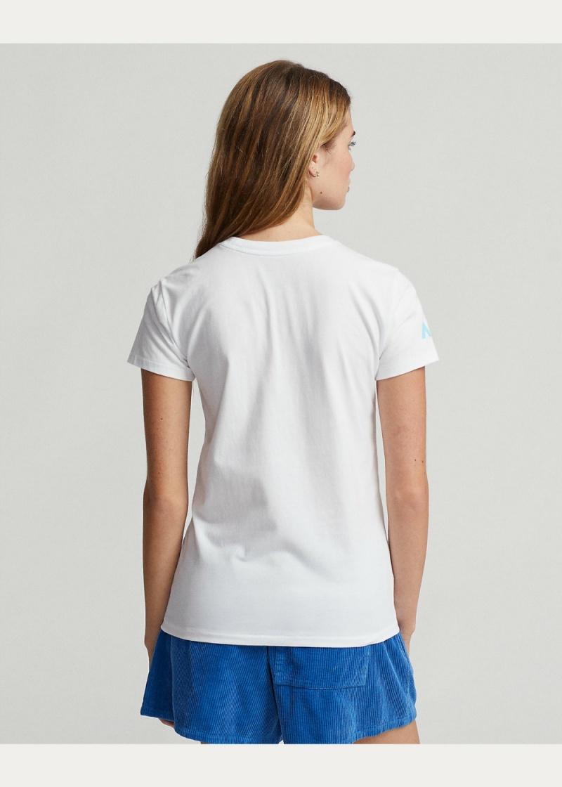 Camiseta Australian Open Polo Bear Mujer Blancos | YRUH92463 - vista 4
